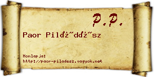 Paor Piládész névjegykártya